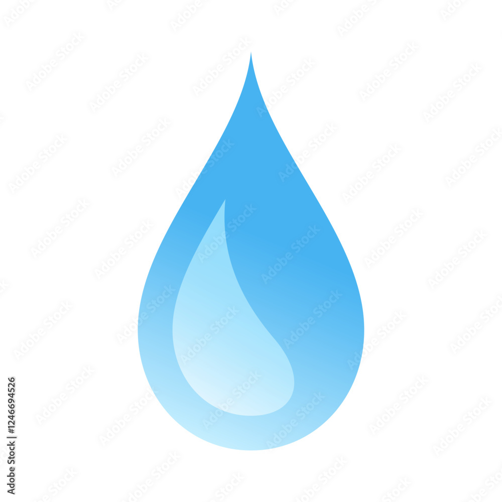 blue water drop with reflection