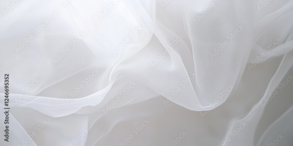 Obraz premium A smooth white background with wispy, delicate lines that form subtle abstract shapes like clouds or mist. This ethereal design adds an air of sophistication and grace, perfect for fashion branding,
