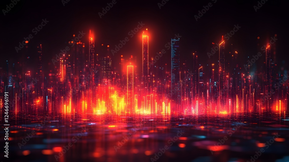 Fototapeta premium Simple economic growth representation, elegant business analytics icon, smooth color gradients, digital theme