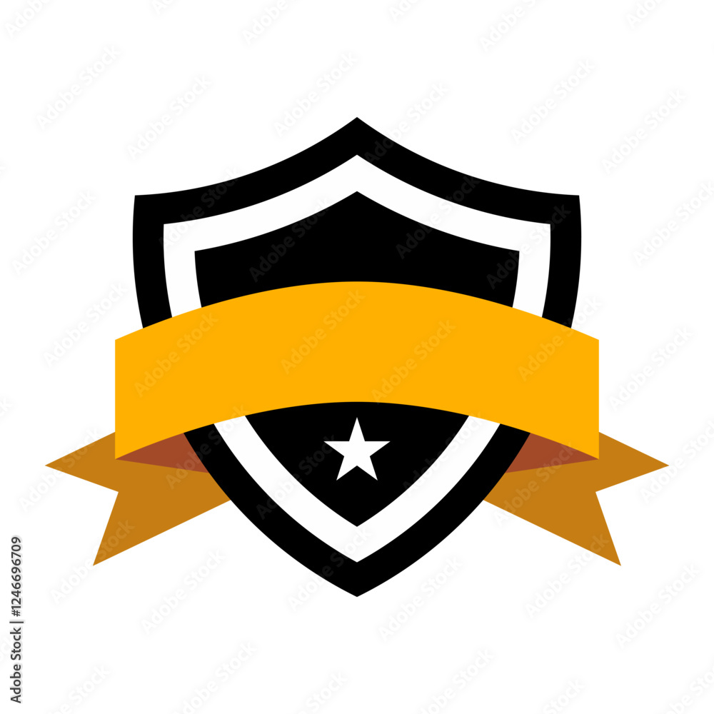 shield badge with ribbon copy space shield badge with ribbon copy space