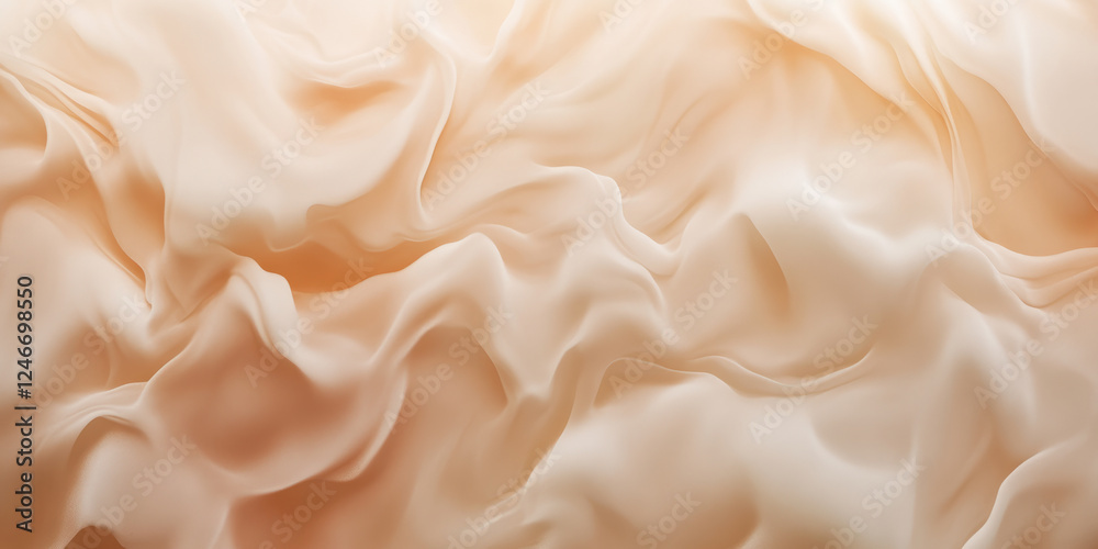 Obraz premium A peach fuzz abstract background with gentle, cloud-like forms, where light peach tones swirl together, mimicking the softness of a fuzzy peach skin.