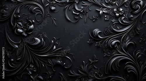 Dark floral 3D background