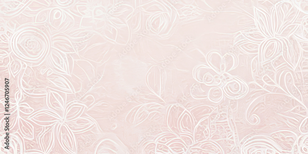 A soft blush pink background with intricate, lace-like patterns subtly woven throughout. This delicate, vintage-inspired design is perfect for wedding stationery, feminine branding, or high-end