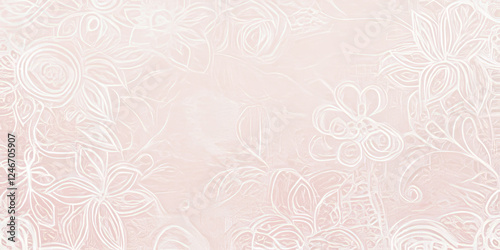 A soft blush pink background with intricate, lace-like patterns subtly woven throughout. This delicate, vintage-inspired design is perfect for wedding stationery, feminine branding, or high-end