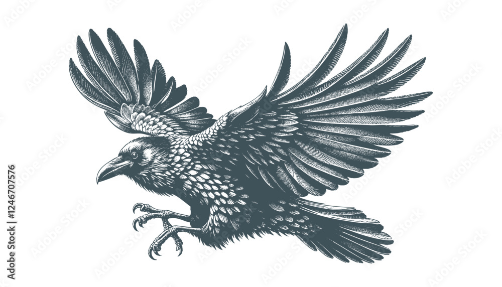 Obraz premium crow vector, raven vector