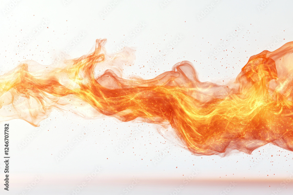 Fire dancing across a white background, creating mesmerizing swirls and patterns, glowing in the darkness. Fire dancing across a white background, creating mesmerizing swirls and patterns, glowing in the darkness.
