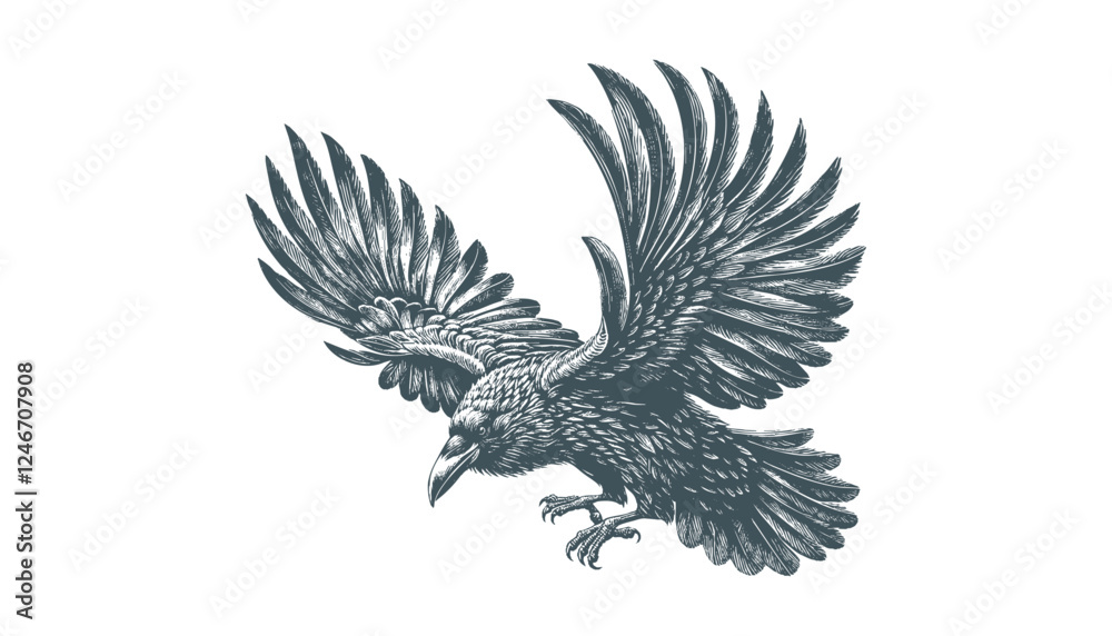 Fototapeta premium crow vector, raven vector