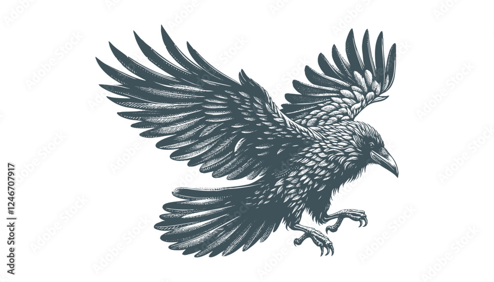 Obraz premium crow vector, raven vector
