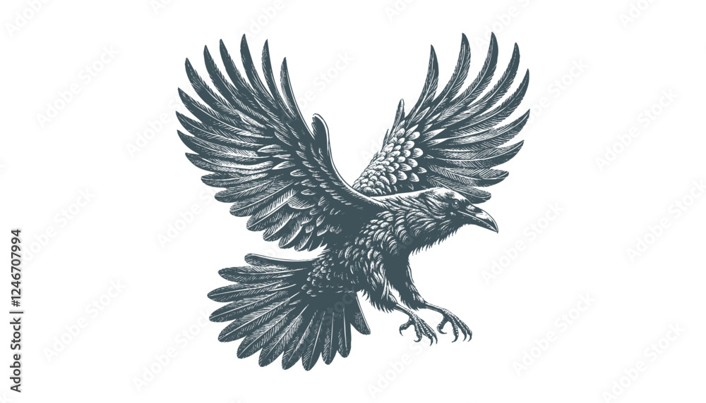 Fototapeta premium crow vector, raven vector