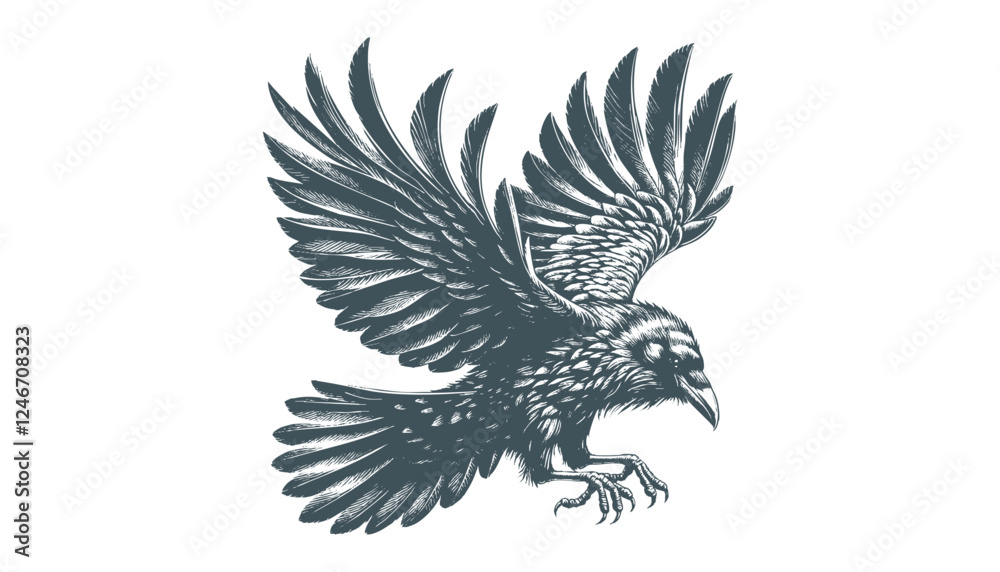 Obraz premium crow vector, raven vector