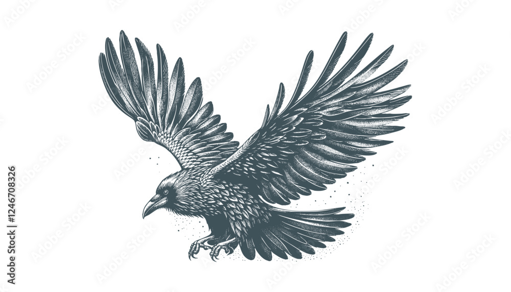 Obraz premium crow vector, raven vector