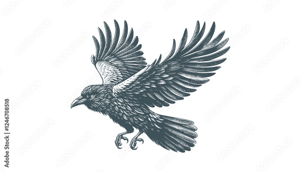 Fototapeta premium crow vector, raven vector