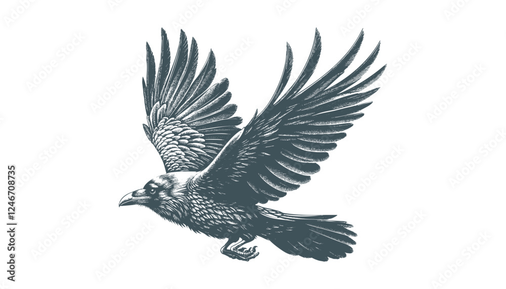 Fototapeta premium crow vector, raven vector