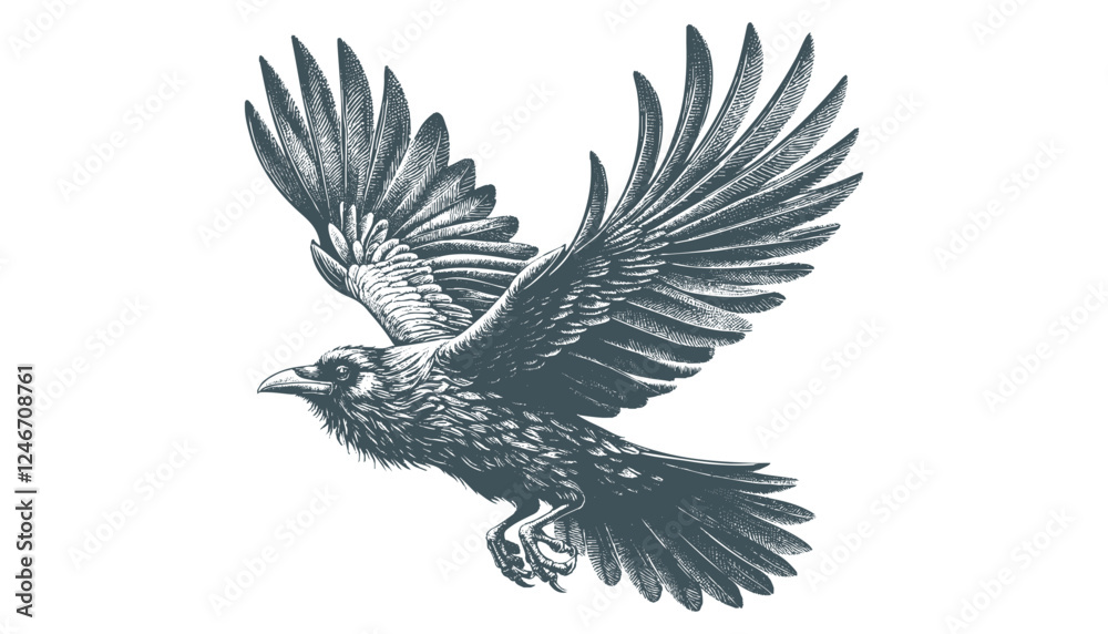 Obraz premium crow vector, raven vector