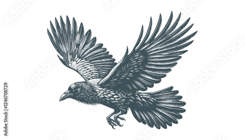 crow vector, raven vector