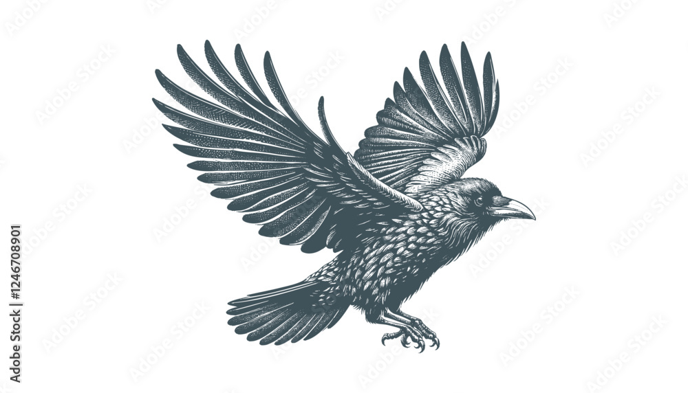Obraz premium crow vector, raven vector