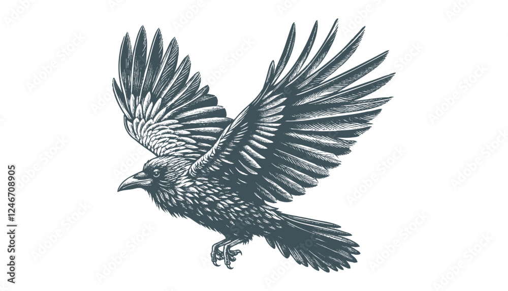 Obraz premium crow vector, raven vector