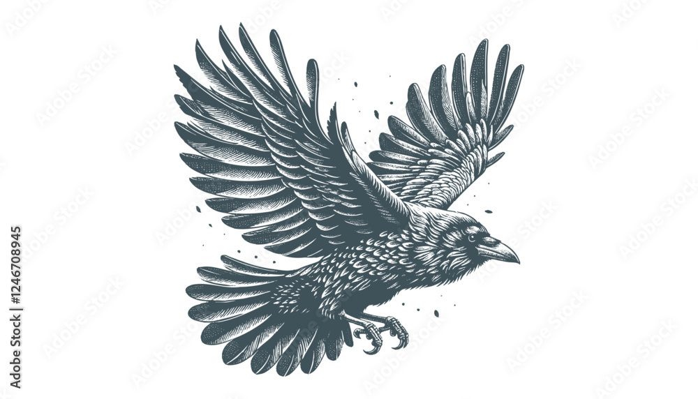 Fototapeta premium crow vector, raven vector