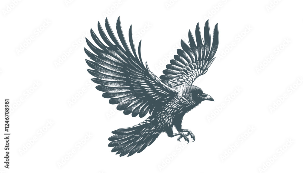 Obraz premium crow vector, raven vector