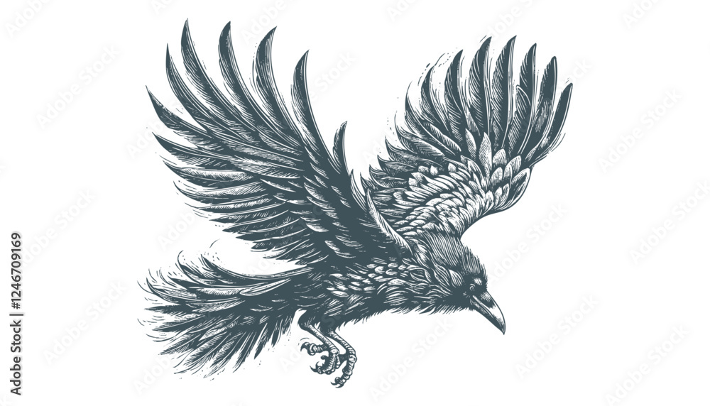 Obraz premium crow vector, raven vector