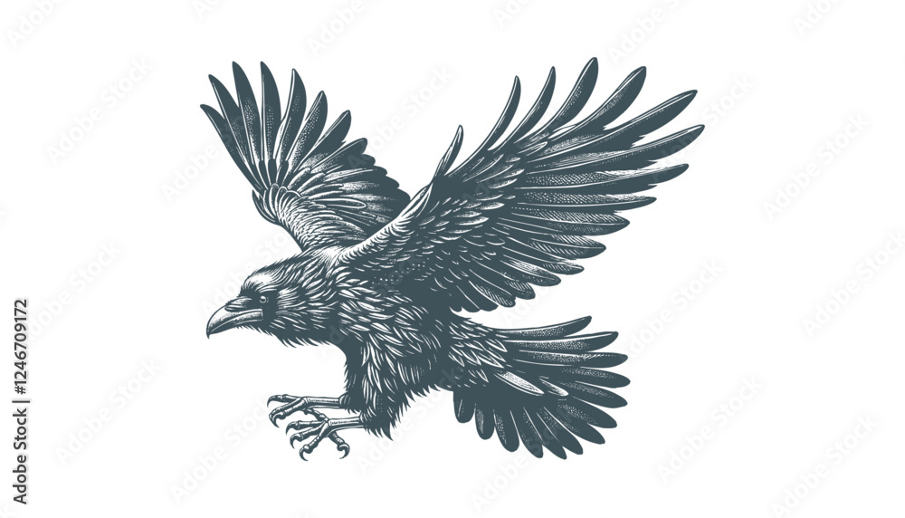 Obraz premium crow vector, raven vector