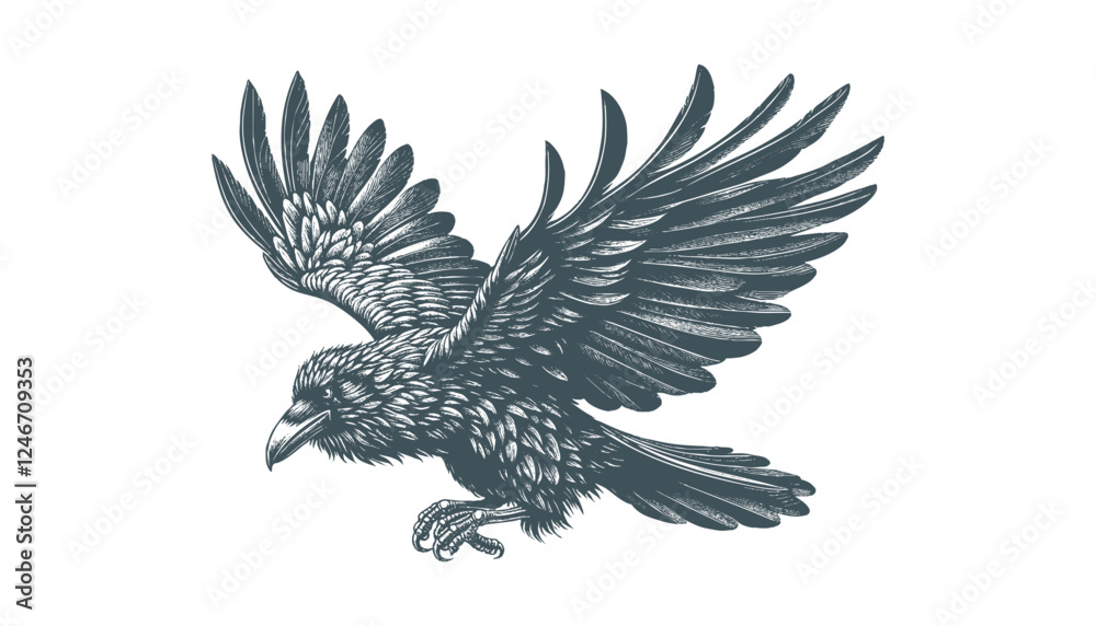 Obraz premium crow vector, raven vector