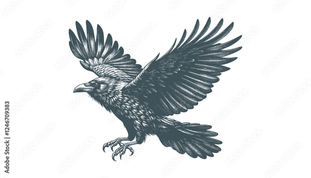 Obraz premium crow vector, raven vector