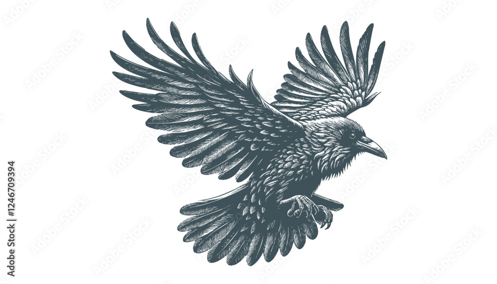 Obraz premium crow vector, raven vector