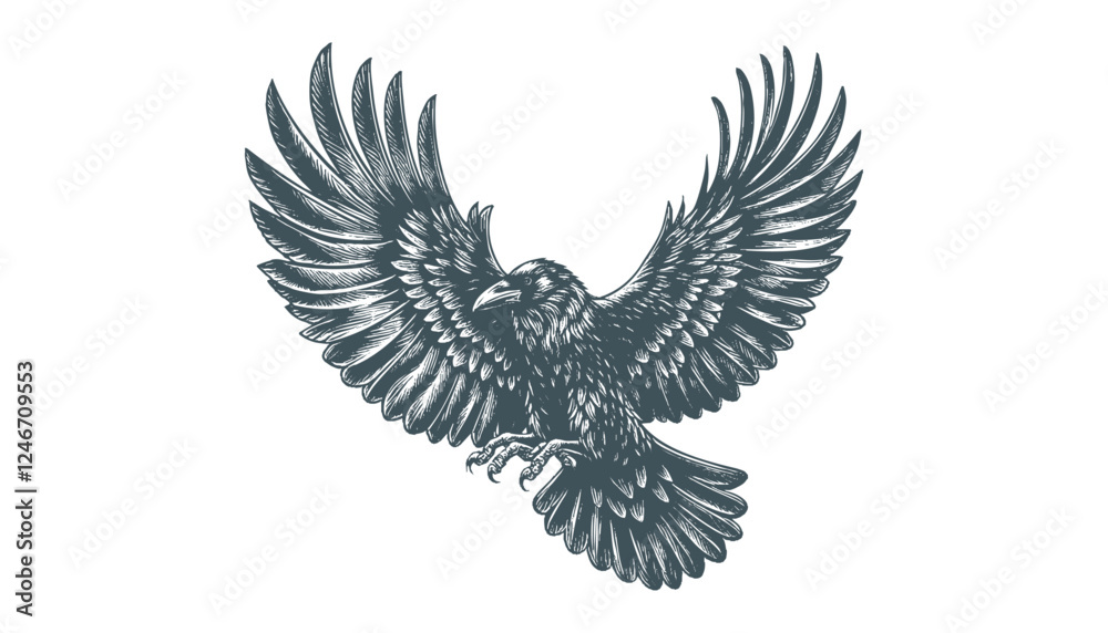 Fototapeta premium crow vector, raven vector