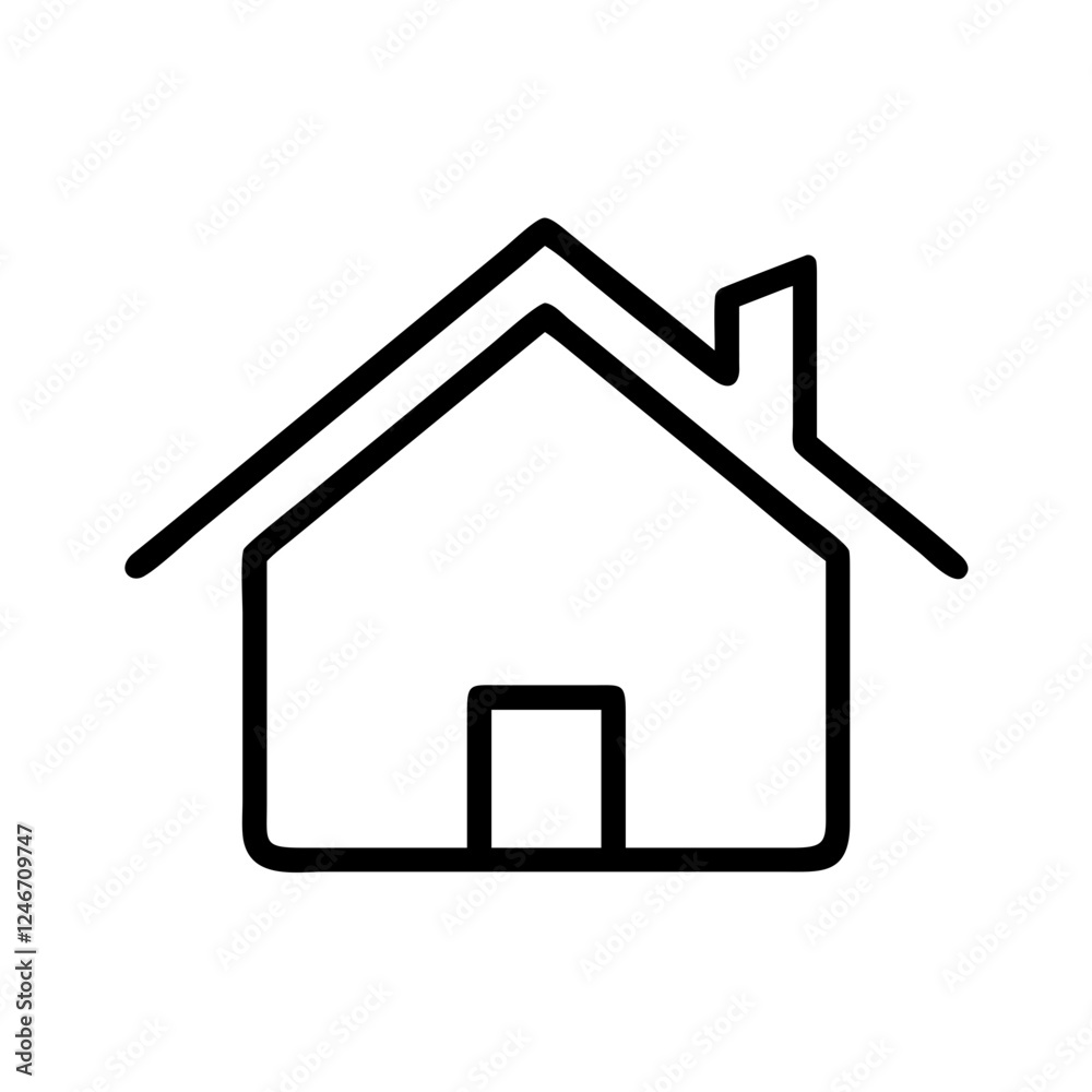 Minimalist line icon of house for real estate and home Minimalist line icon of house for real estate and home