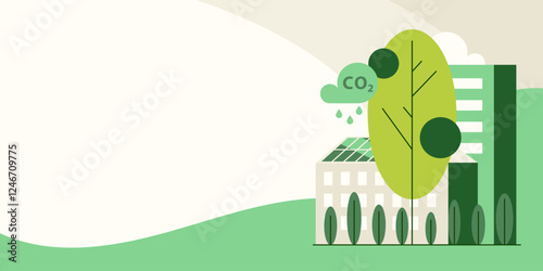 ESG, Ecology background business and organization, Environment, Social, Governance and sustainability development concept. Vector banner,  presentation template