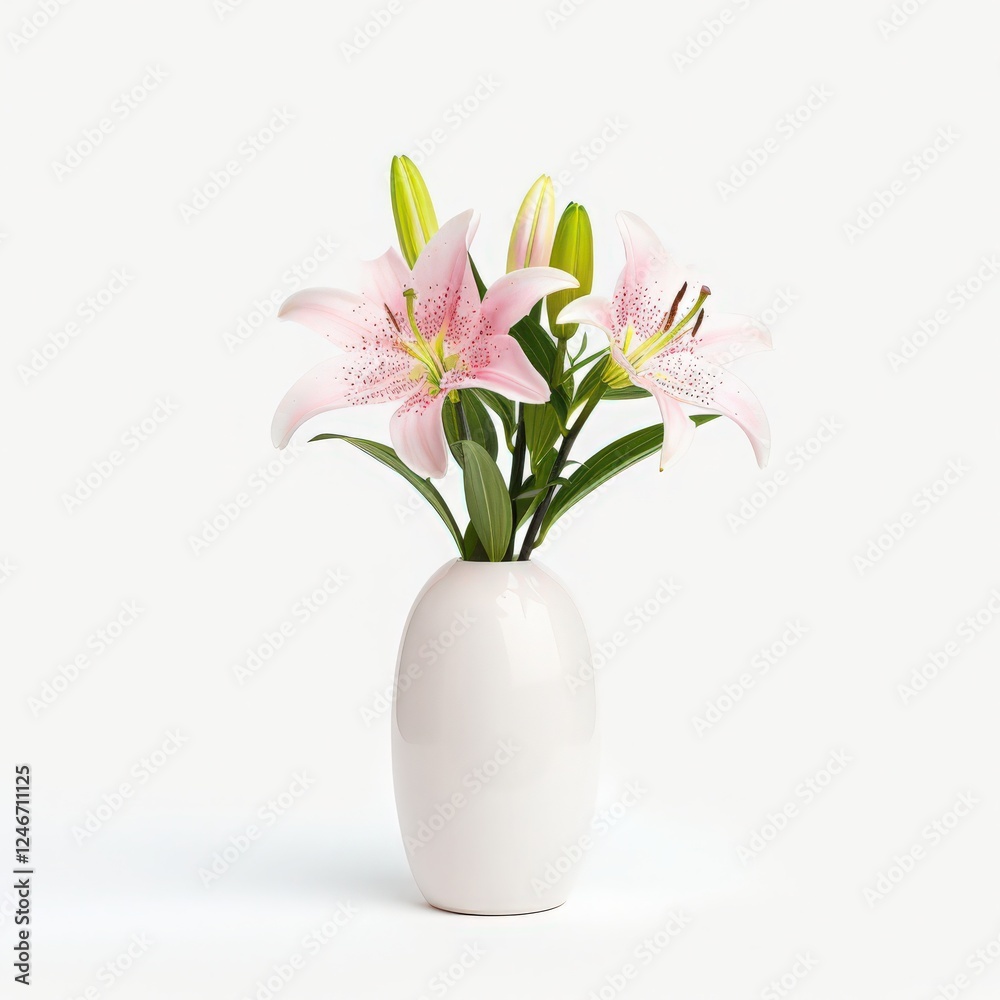 custom made wallpaper toronto digitalA vase of pink and white flowers sits on a white background