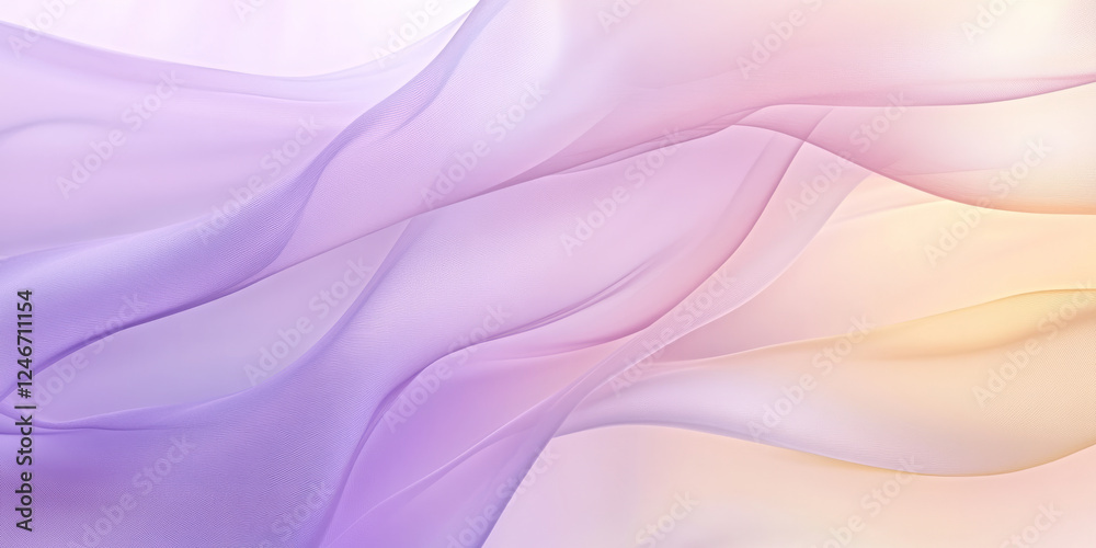 Obraz premium A dreamy abstract background with soft, airy transitions of pastel lavender, pink, and pale yellow. The gentle palette is ideal for wedding visuals, feminine branding, or calm, serene digital art.