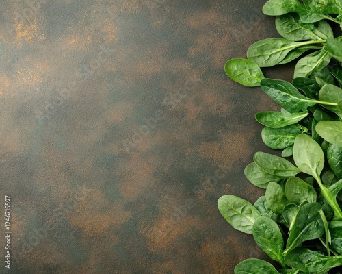 A farmfresh salad with spinach, arugula, and avocado, served on a table with golden accents photo