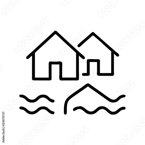 Flood House Insurance Icon