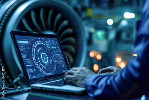 Digital interface for monitoring jet engine performance in aviation facilities