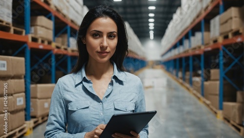 Confident Arab Woman in Logistics for Diversity and Business Campaigns