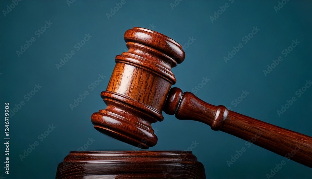 Close up image of a court gavel on a plain color background Close up image of a court gavel on a plain color background