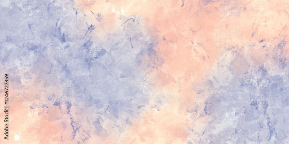 Obraz premium A seamless abstract background with soft peach fuzz, lilac, and chambray blue blending together in a gentle, dreamlike gradient, creating a smooth, ethereal effect.