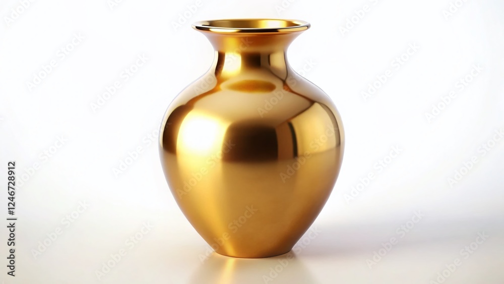 Elegant Modern Gold Vase, Luxury Home Decor, Isolated White Background, Decorative Flower Pot, Stylish Interior Design Elegant Modern Gold Vase, Luxury Home Decor, Isolated White Background, Decorative Flower Pot, Stylish Interior Design