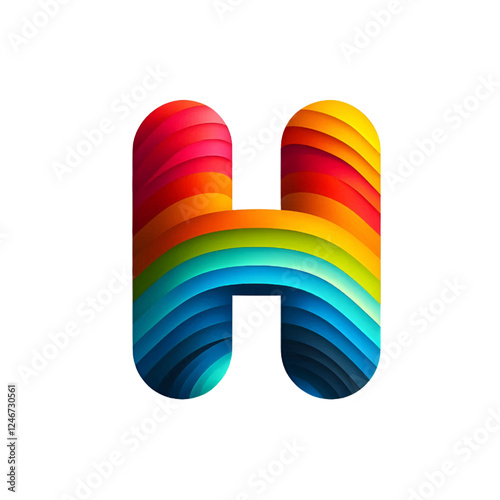 Colorful letter H logo design isolated on white background