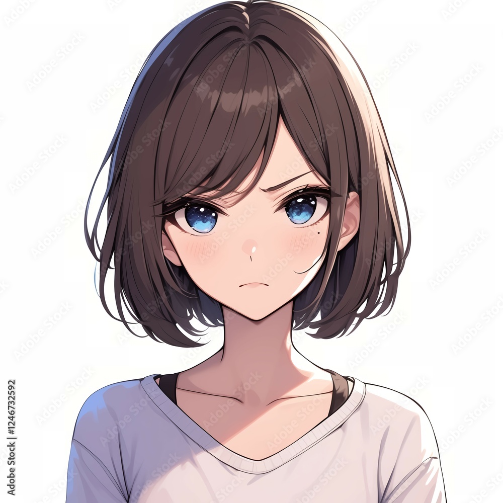 アニメ調の美少女の切り抜き用素材 アニメ調の美少女の切り抜き用素材