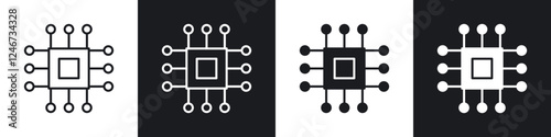 Computer science icons vector graphics for web designs