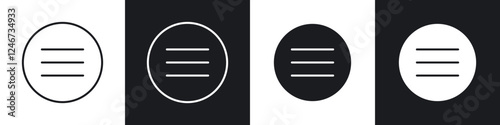 Hamburger menu icons vector graphics for web designs