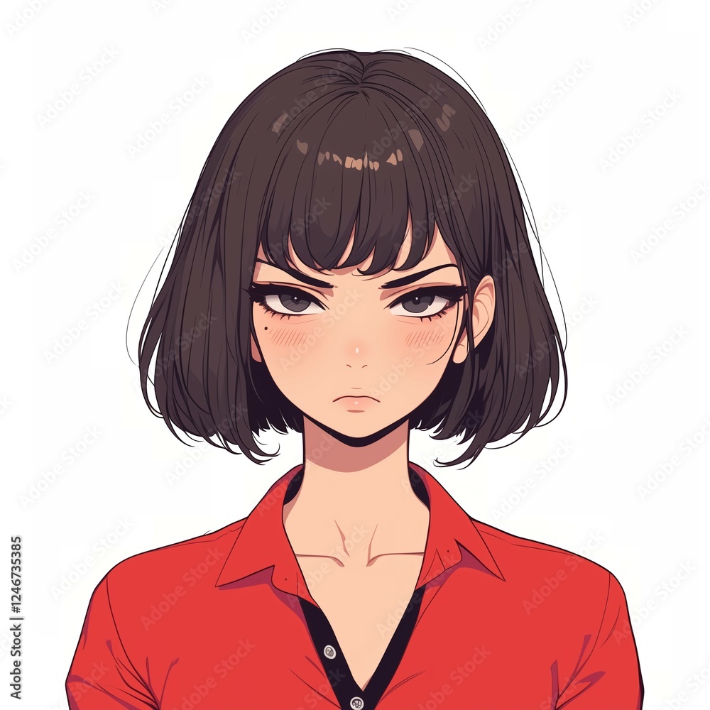 アニメ調の美少女の切り抜き用素材