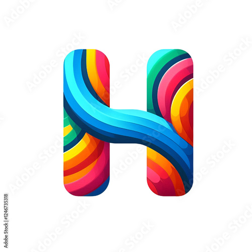 Colorful letter H logo design isolated on white background