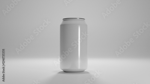 aluminum beverage can mockup on neutral background