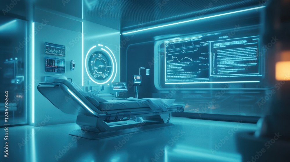 AI-powered healthcare compliance monitoring system, futuristic UI with patient privacy alerts AI-powered healthcare compliance monitoring system, futuristic UI with patient privacy alerts