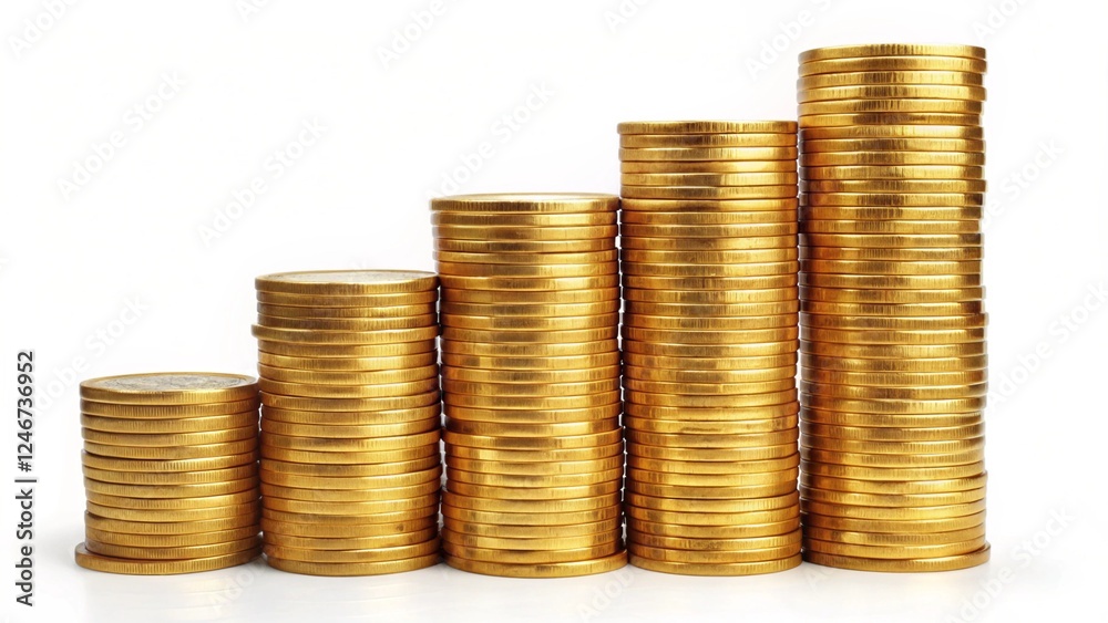 golden coins isolated on white background golden coins isolated on white background