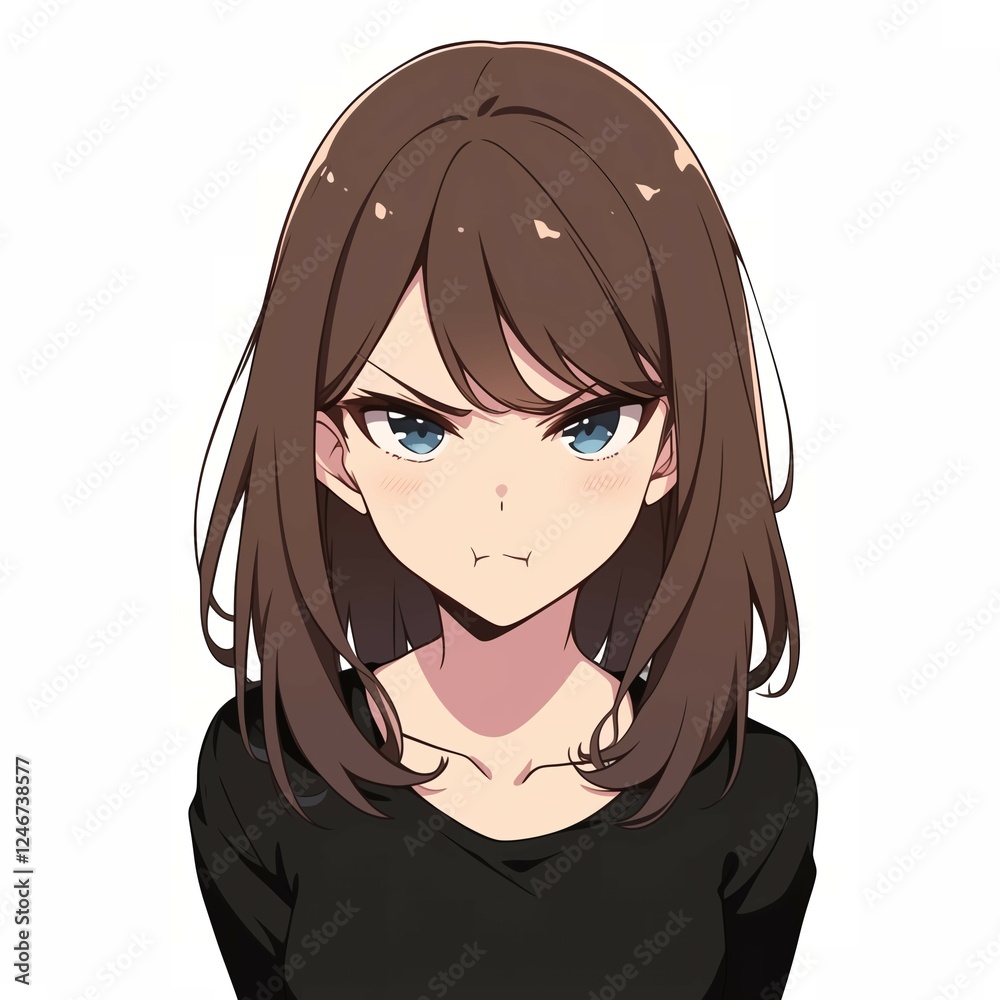 アニメ調の美少女の切り抜き用素材 アニメ調の美少女の切り抜き用素材